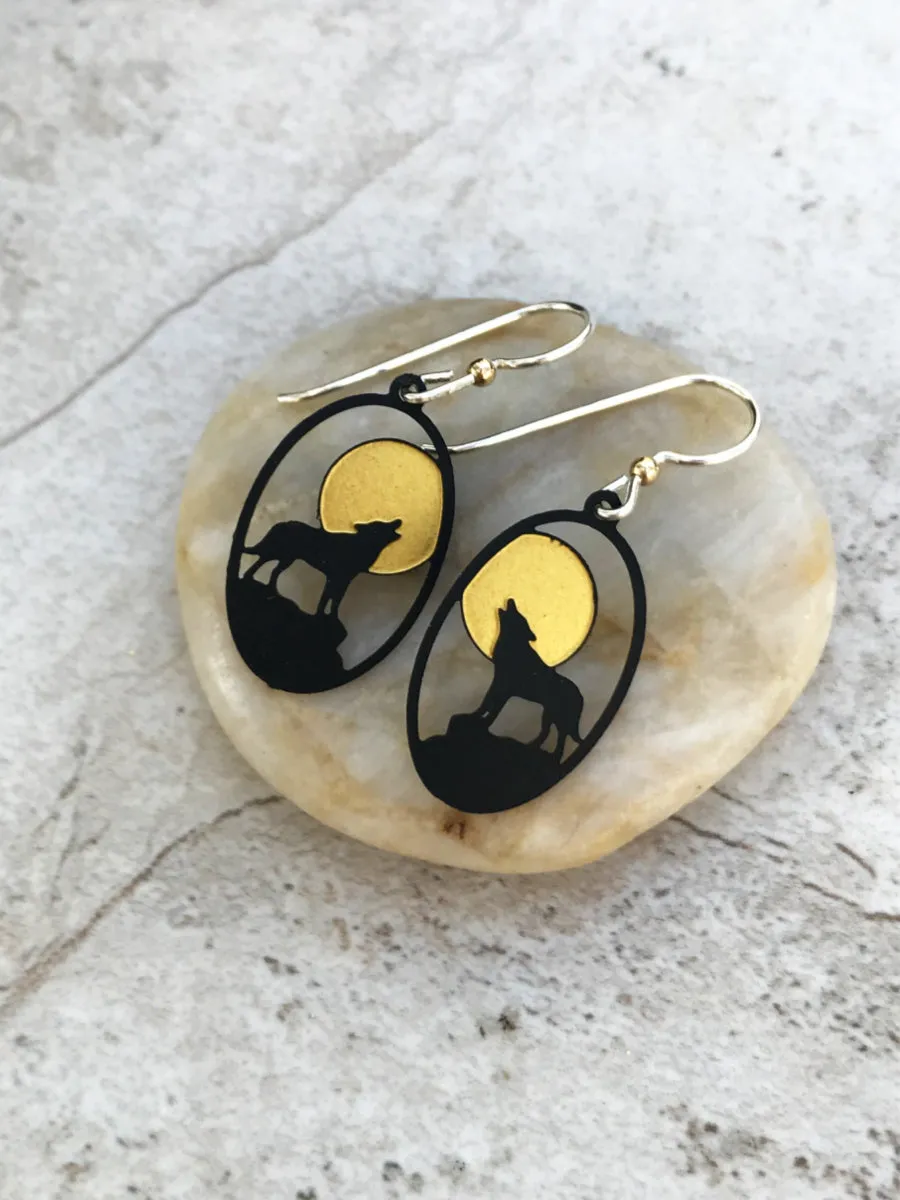 Howling Wolf with Moon Earrings by Sienna Sky