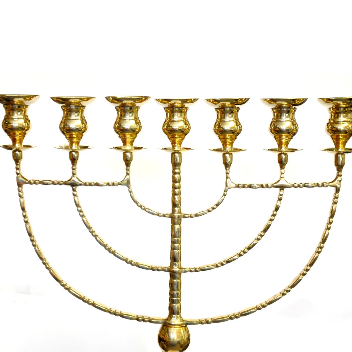 Huge Oil Menorah In Gold Plated The Temple candle holder 51.2″ / 130 cm