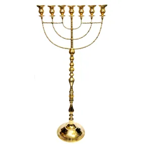 Huge Oil Menorah In Gold Plated The Temple candle holder 51.2″ / 130 cm