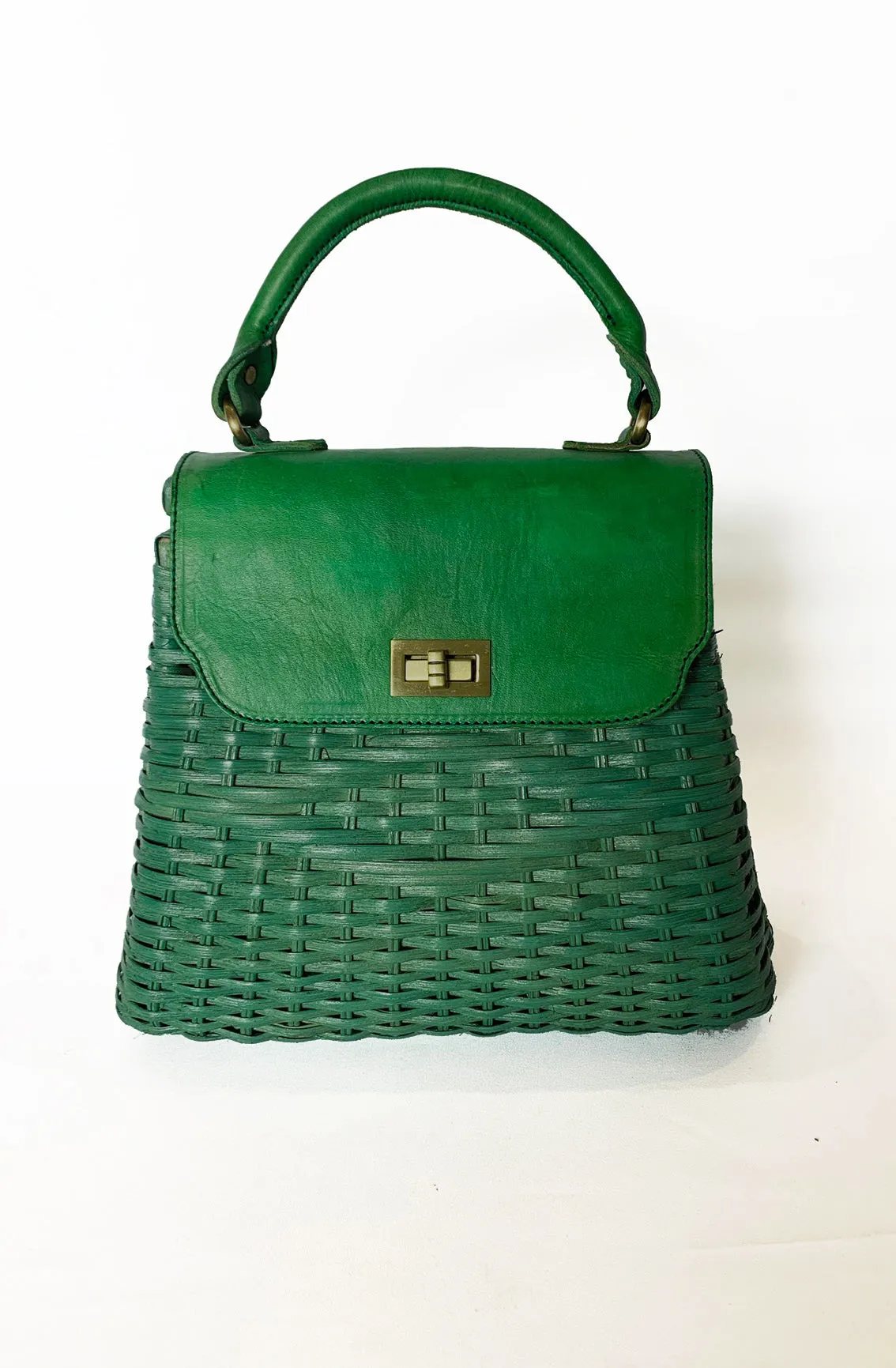 Jade Retro Rattan Handbag