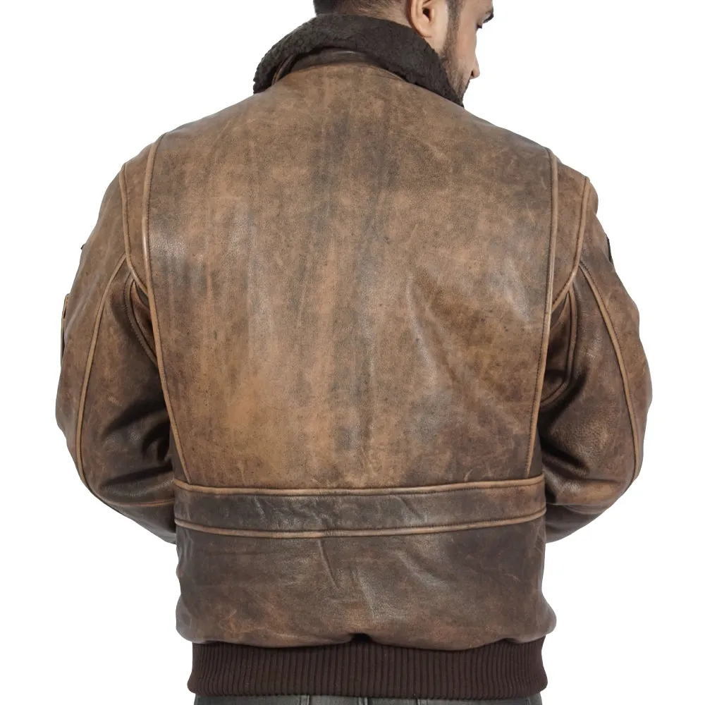 Jimmy Bomber Brown Leather Jacket