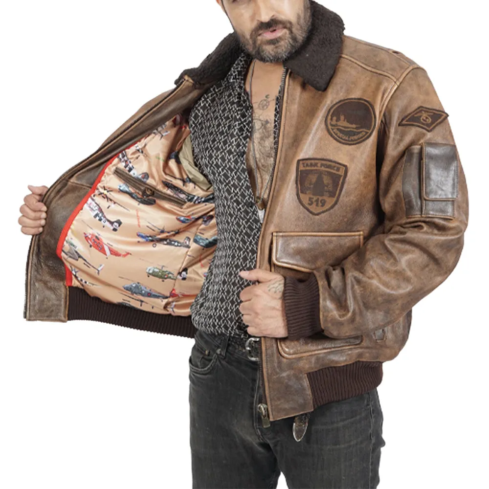 Jimmy Bomber Brown Leather Jacket