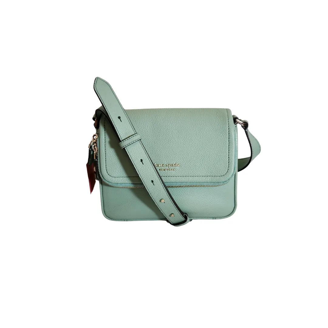 Kate Spade Mint 'Laurel GM' Large Flap Crossbody Bag | Brand New |