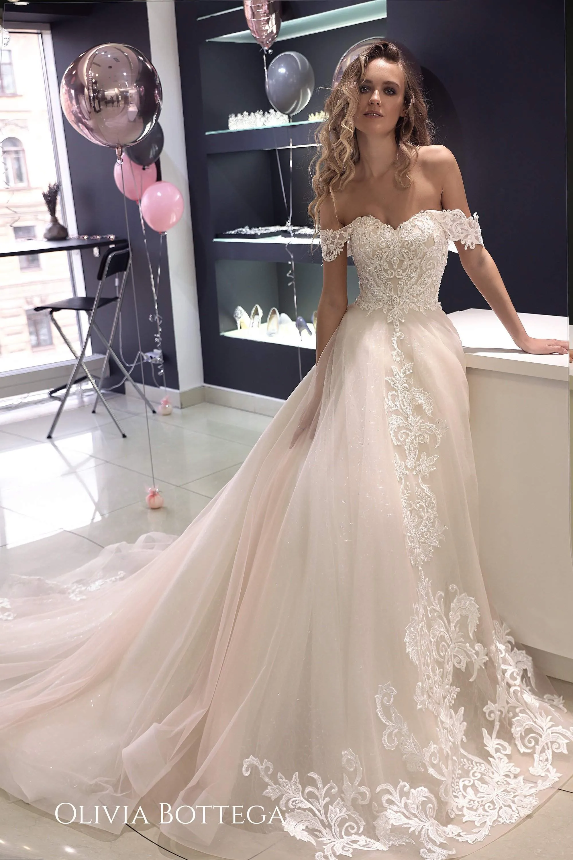 Lace Soft Pink Wedding Dress Ivia