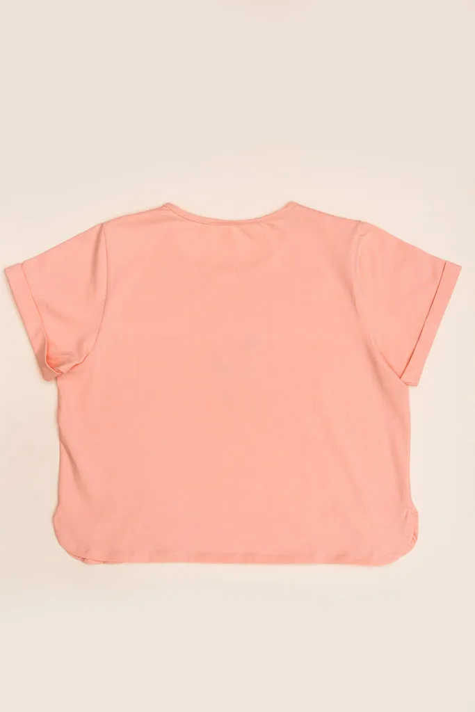 Ladies Crop Top - Pink Popsicle