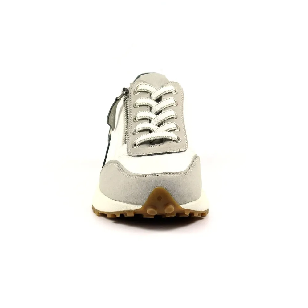 Ladies Lunar Shoes Calvin Trainer Grey Laced side zip