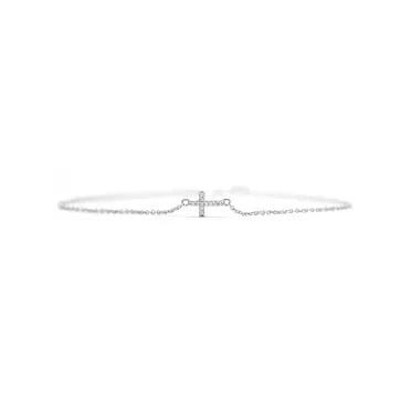 Ladies Sideways Cross Bracelet