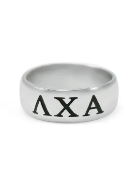 Lambda Chi Alpha Sterling Silver Wide Band Ring