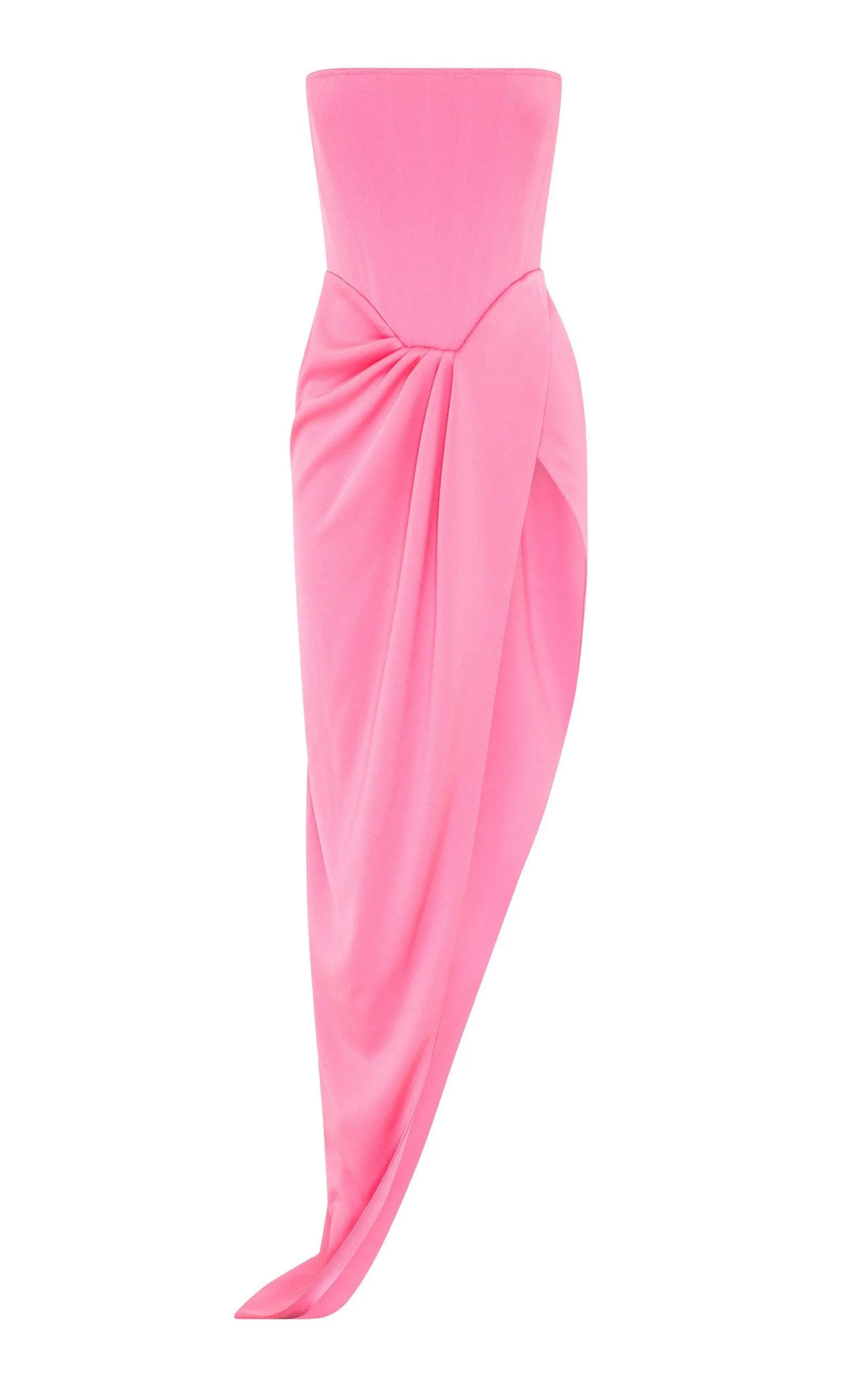 Ledger Satin-Crepe Strapless Gown