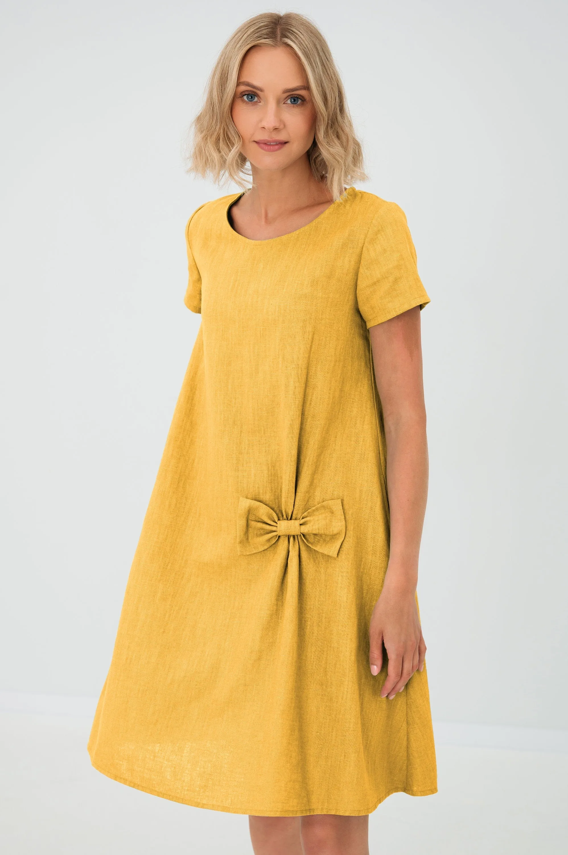 LeMuse Simple linen dress SUMMER KISS, Teal, L