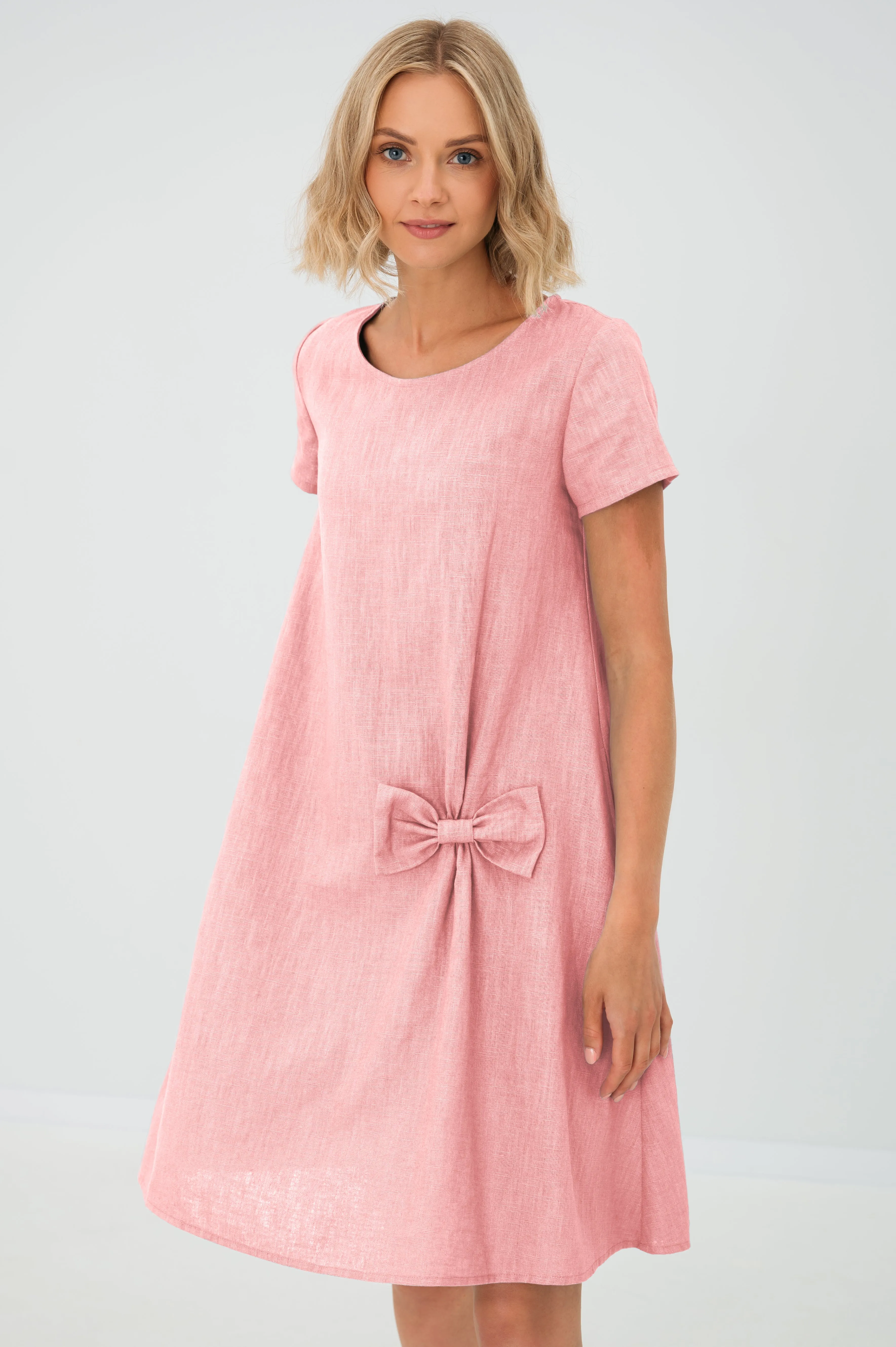 LeMuse Simple linen dress SUMMER KISS, Teal, L