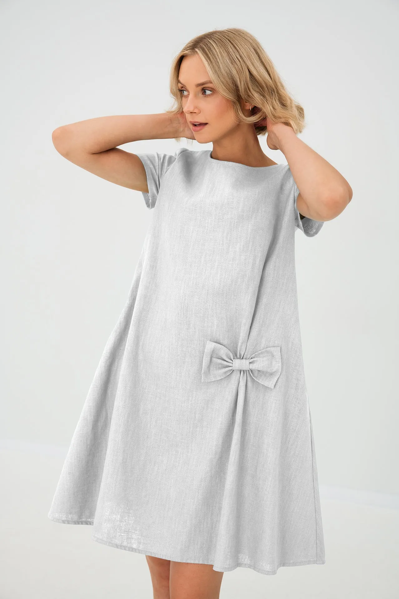 LeMuse Simple linen dress SUMMER KISS, Teal, L