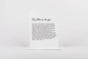 Letter To You Card