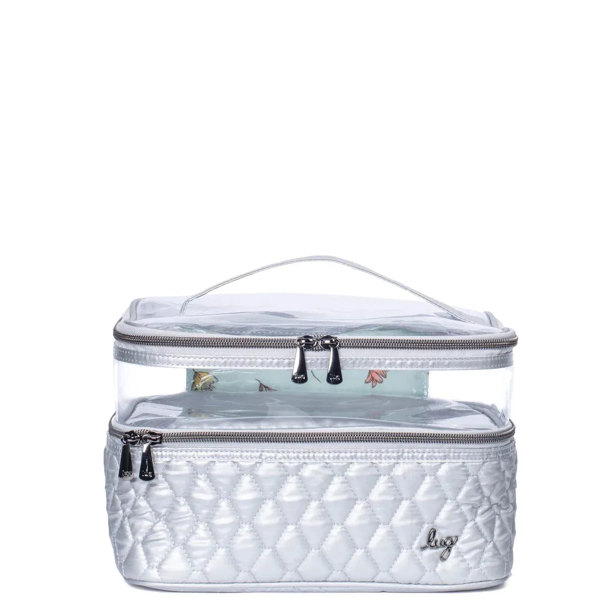 LUG Whoosh Clearview Cosmetic Case in Metallic Silver