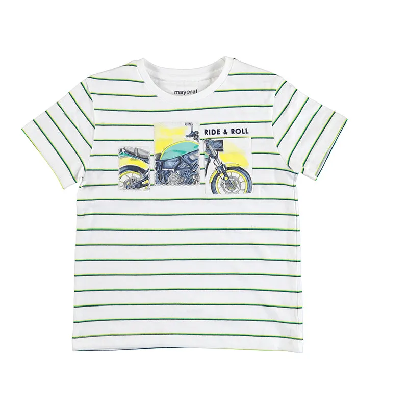 Mayoral Mini T-Shirt w/Stripes _White 3004-43