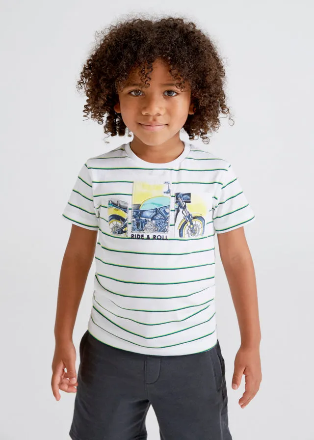 Mayoral Mini T-Shirt w/Stripes _White 3004-43