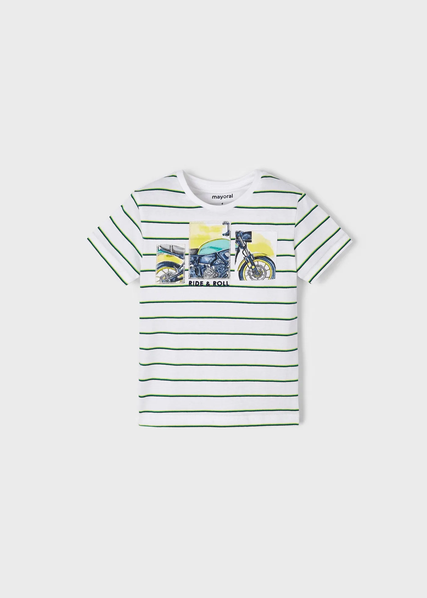 Mayoral Mini T-Shirt w/Stripes _White 3004-43