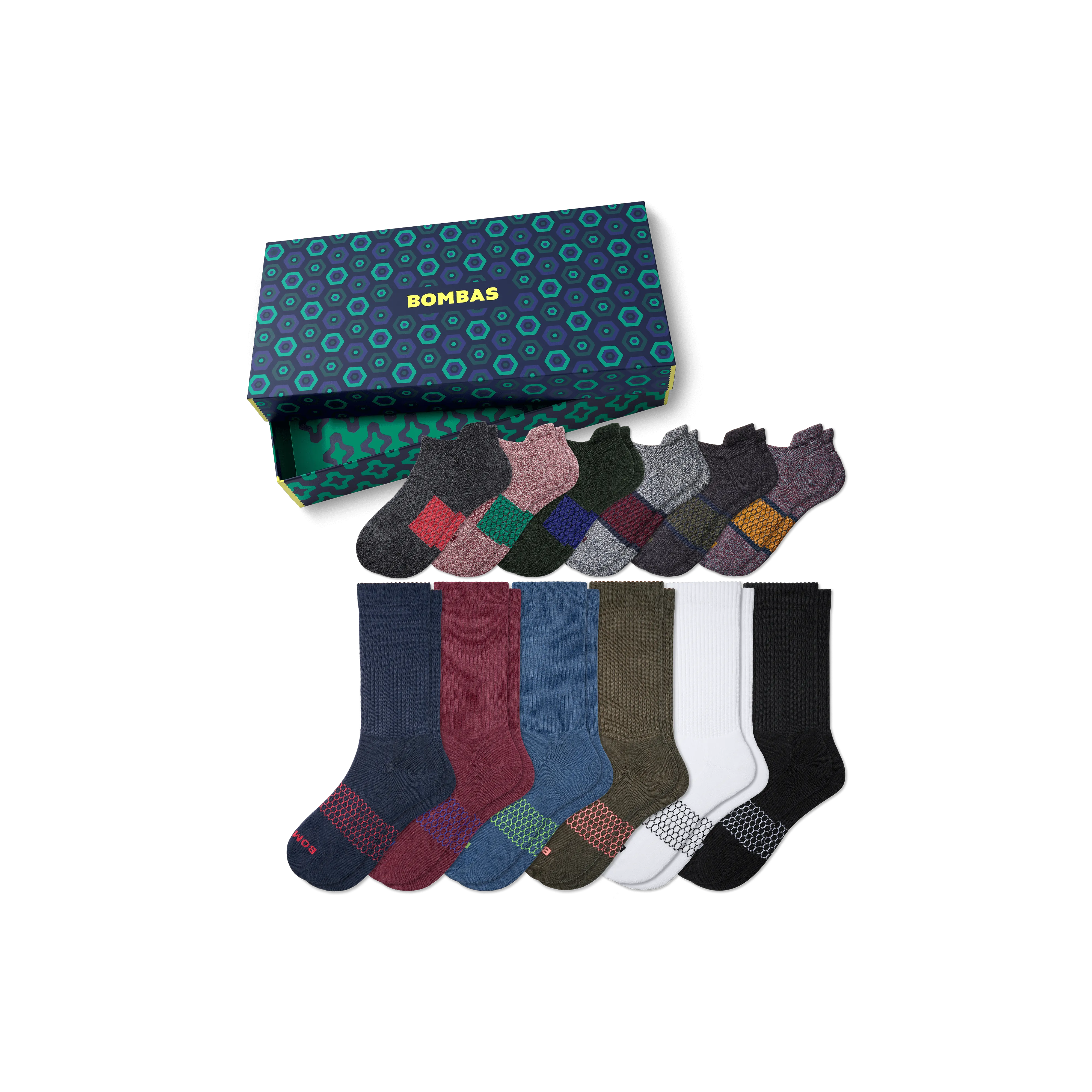 Men's Ankle & Calf Sock Gift Box 12-Pack