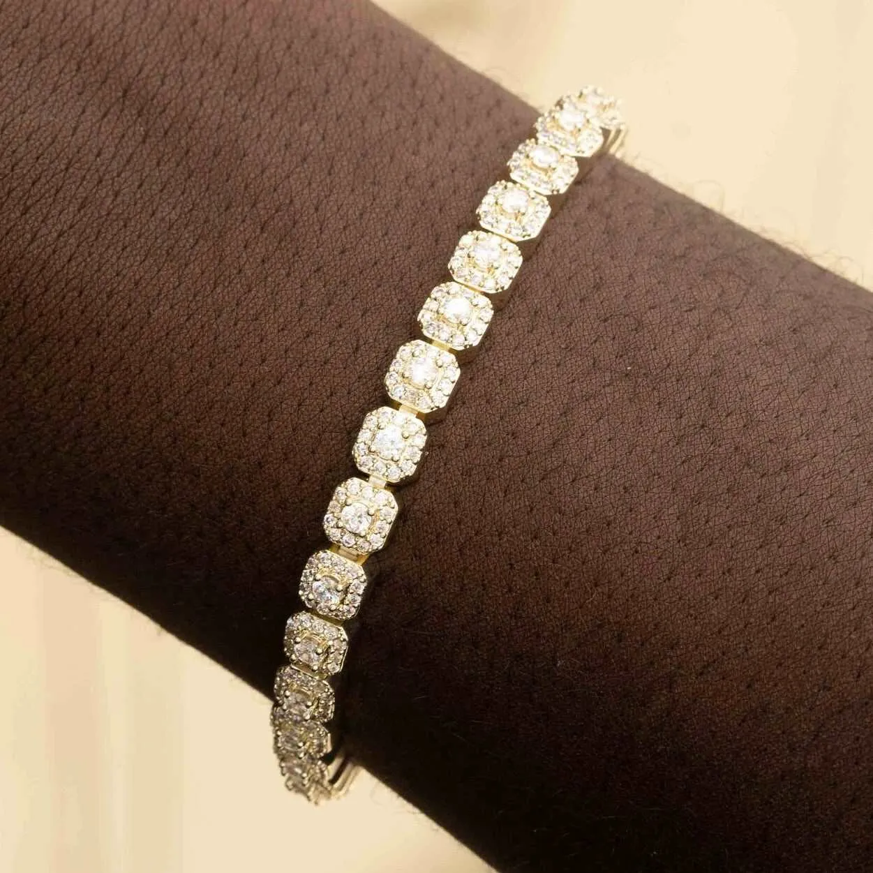 Micro Clustered Tennis Bracelet - Yellow Gold