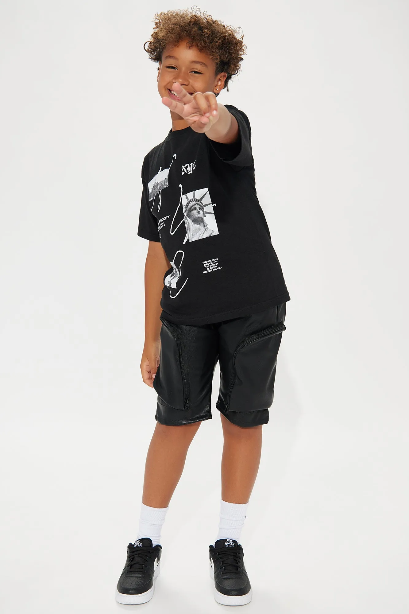 Mini PU Zip Pocket Short - Black