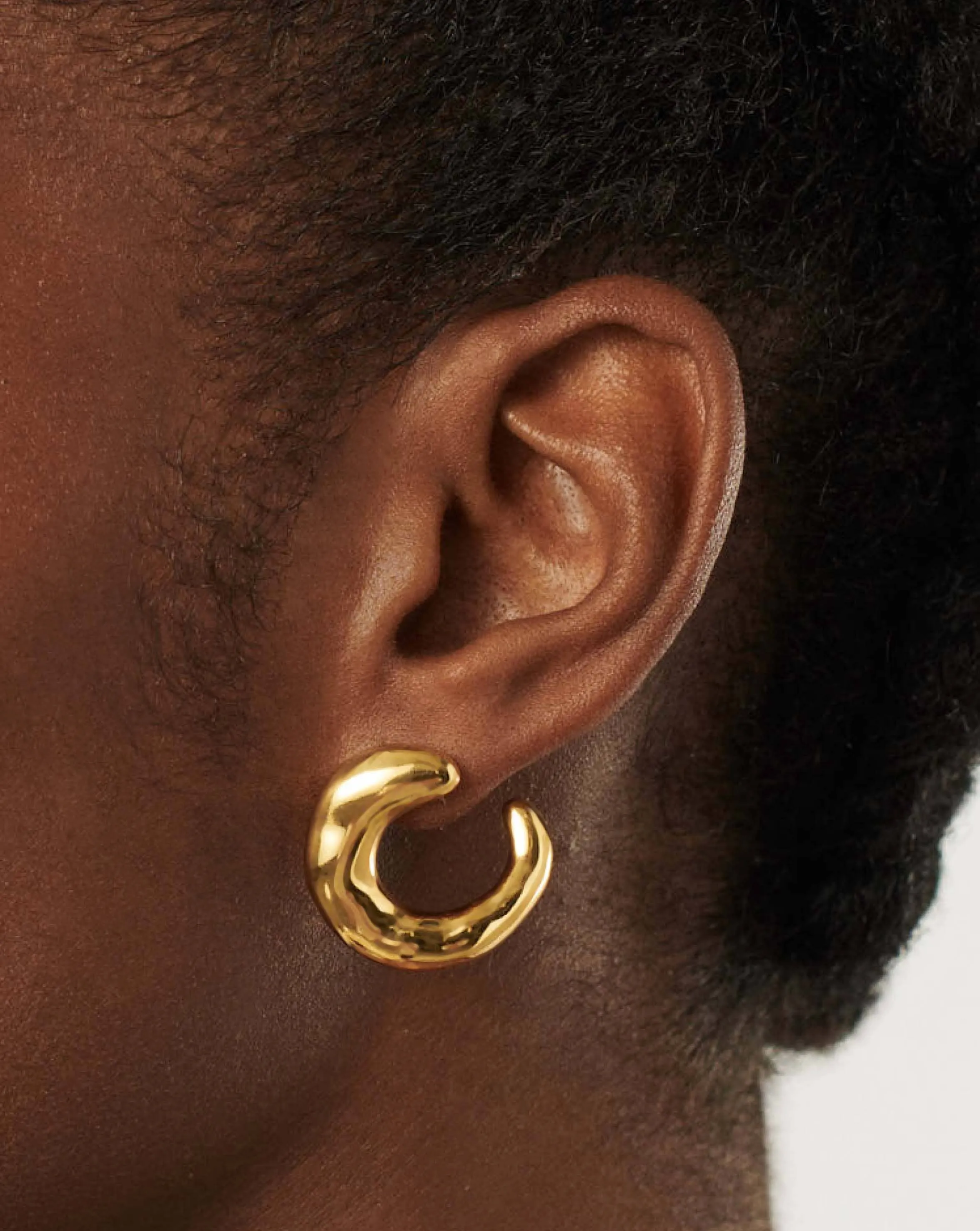 Molten Large Open Stud Earrings | 18ct Gold Plated