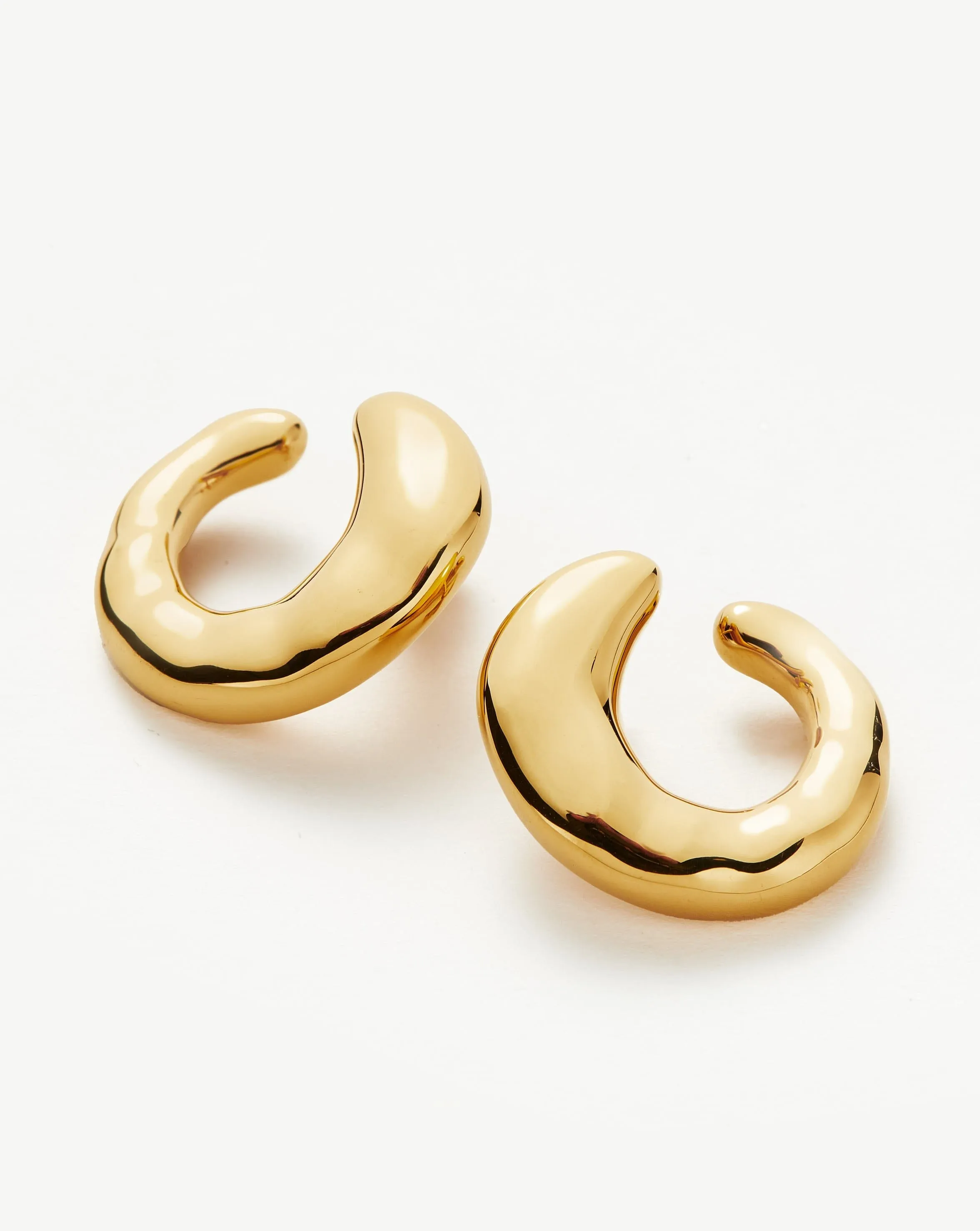 Molten Large Open Stud Earrings | 18ct Gold Plated