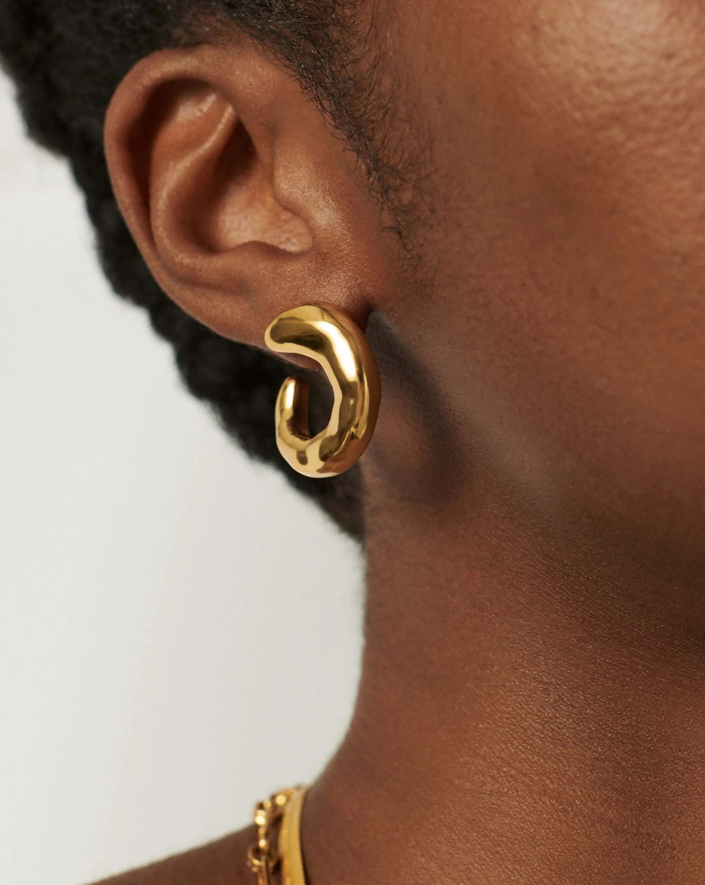 Molten Large Open Stud Earrings | 18ct Gold Plated