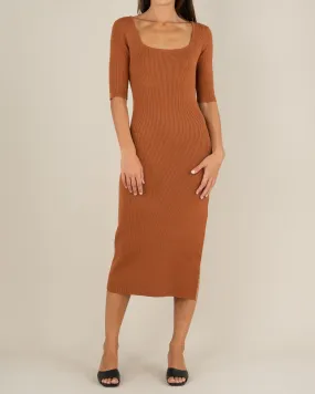 Natalia Knit Midi Dress - Biscotti