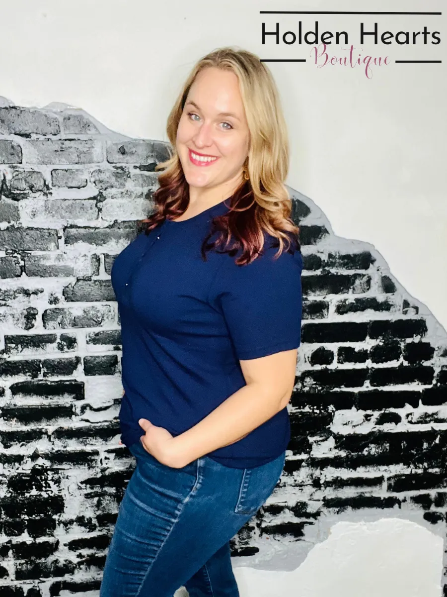 Navy Brinley Top