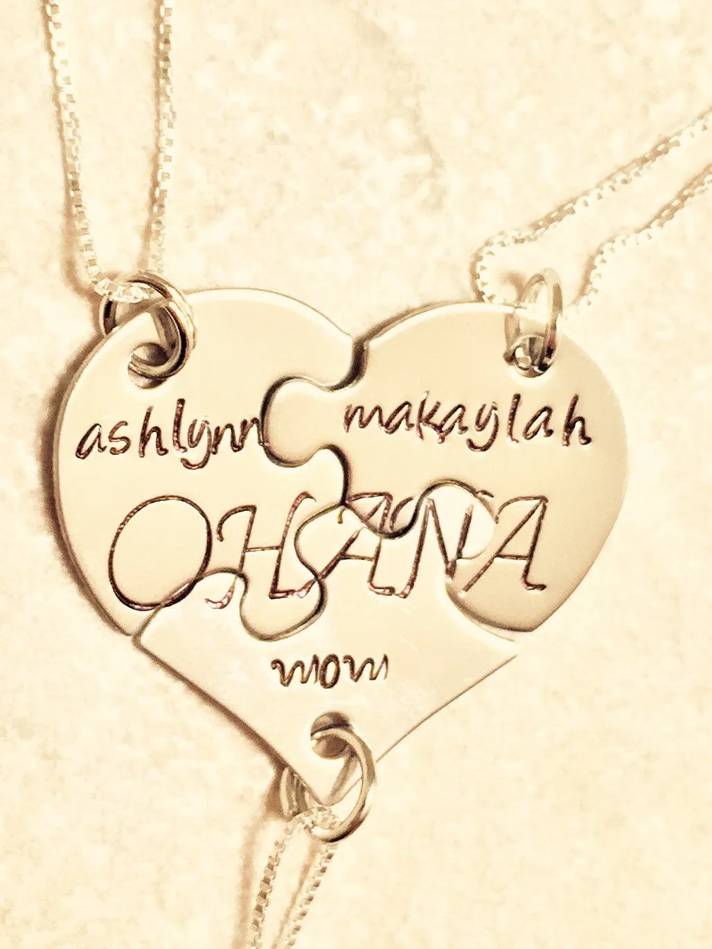 Ohana Heart Necklace, Valentine Necklace