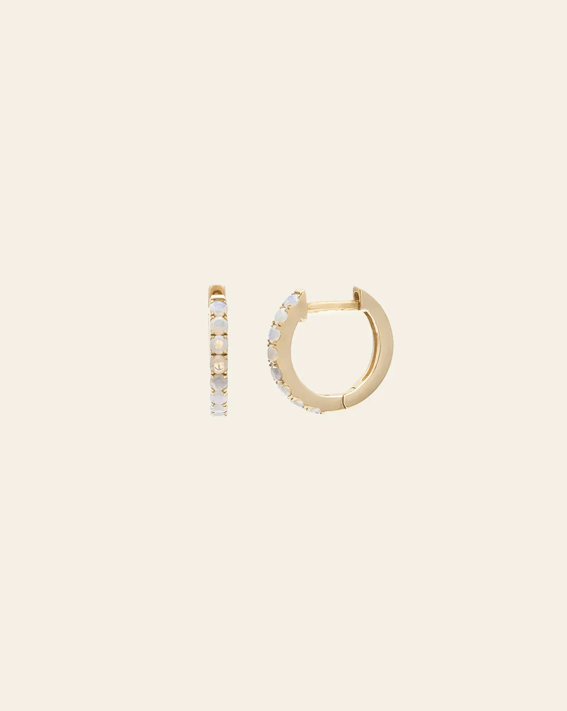 Opal Huggie - 10k Solid Gold