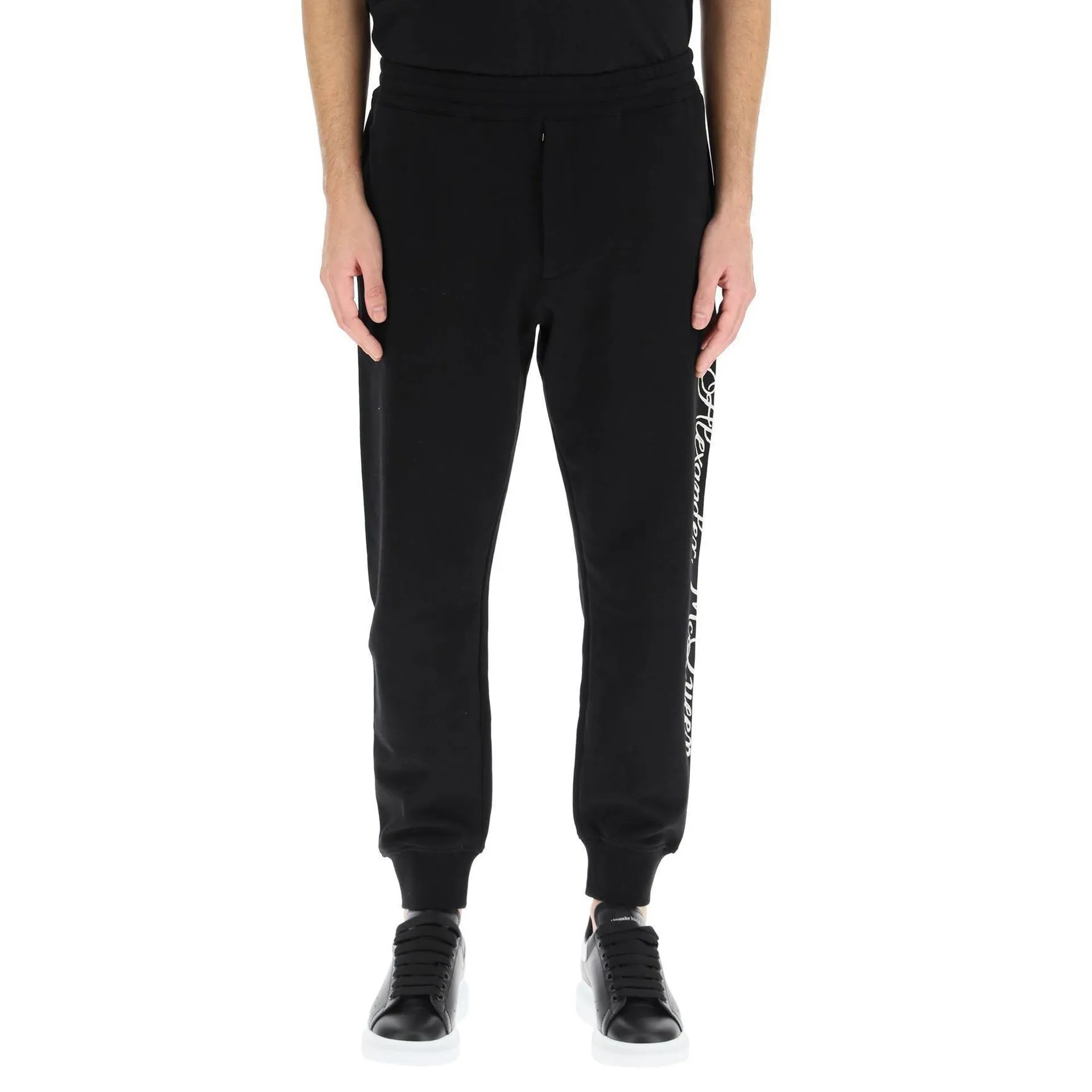 Pantaloni in cotone con logo Alexander Mcqueen