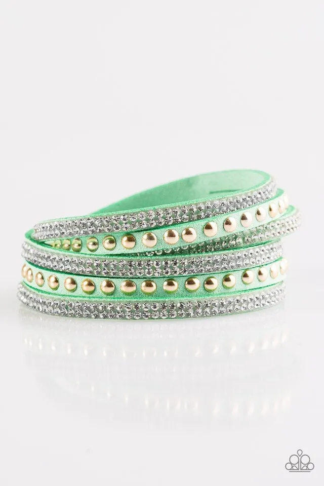 Paparazzi Accessories  - I Bold You So! #B69 - Green Gold Bracelet