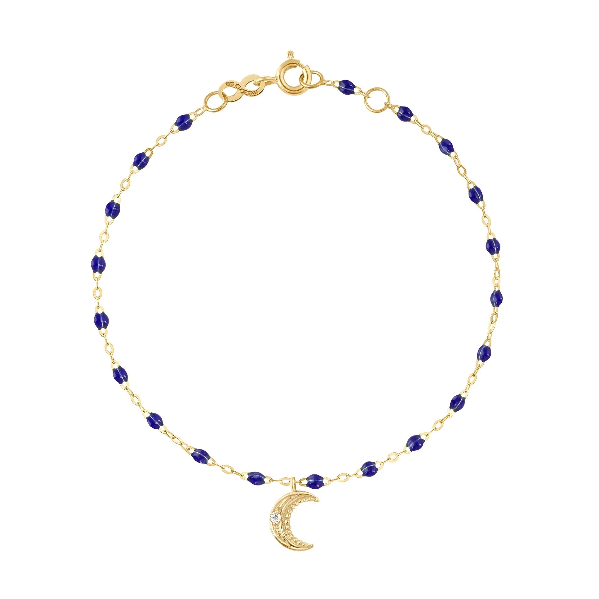 Petite Moon Classic Gigi Lapis diamond bracelet, Yellow Gold, 6.7"