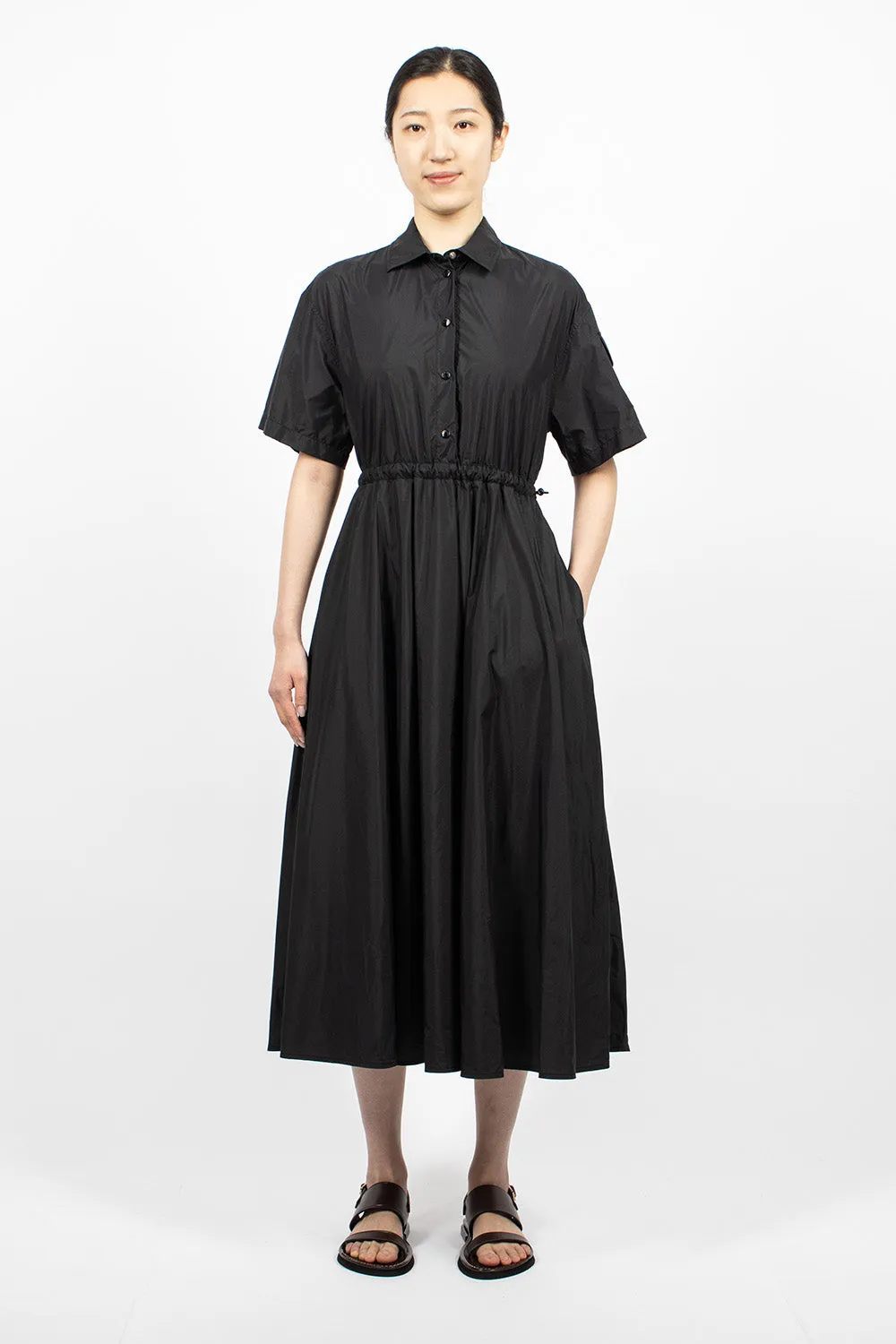 Poplin Shirt Dress Black