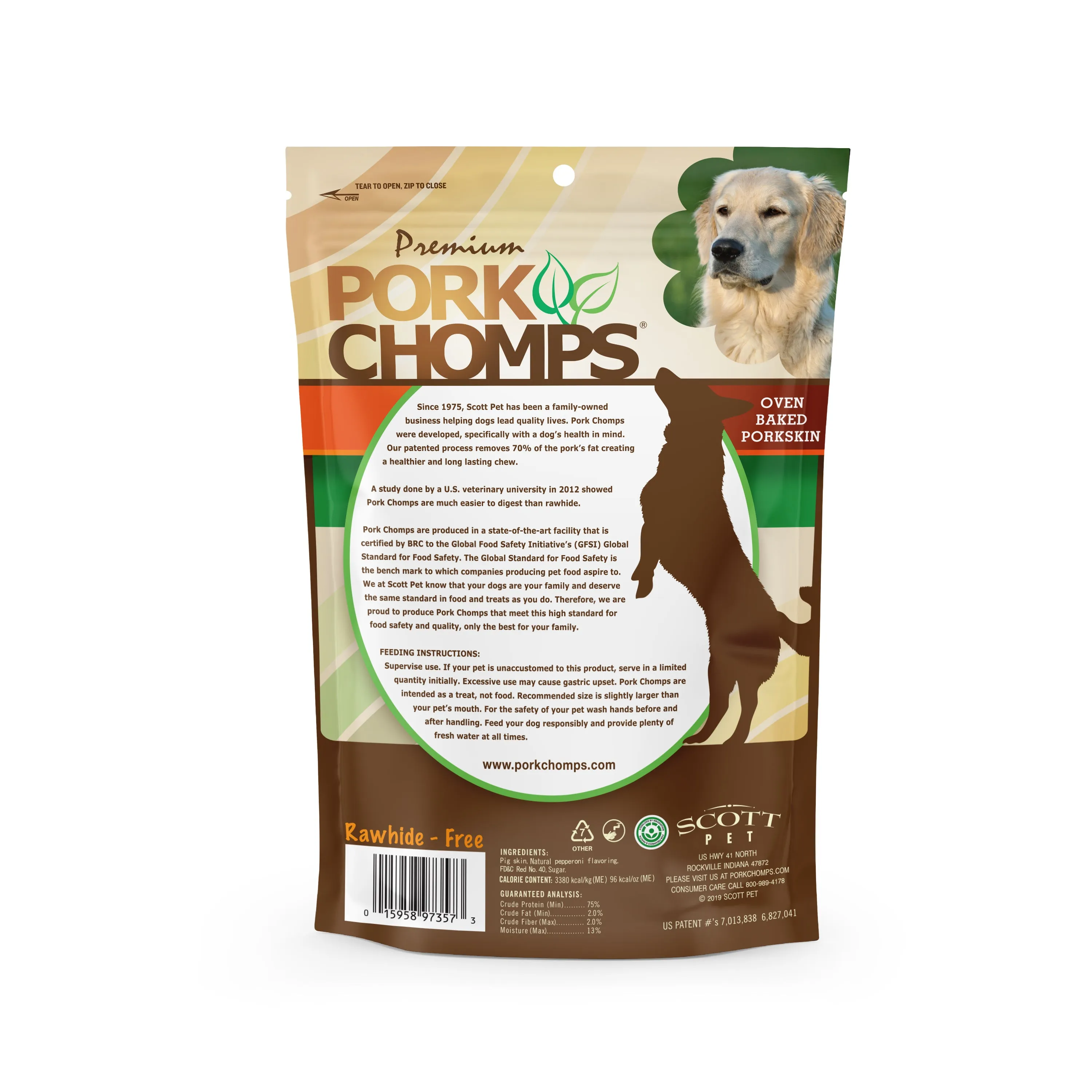 Pork Chomps 5 Baked Pork Skin Mini Twists with Pepperoni Flavor wrap, 30 count Dog Chews