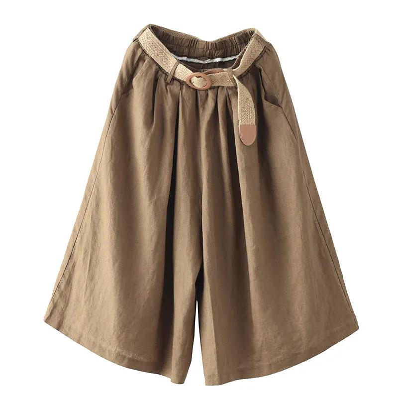 Retro Summer Linen Loose Wide Leg Casual Pants