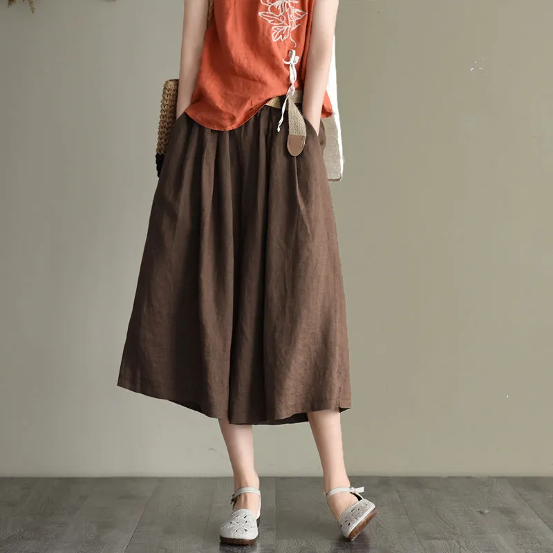 Retro Summer Linen Loose Wide Leg Casual Pants