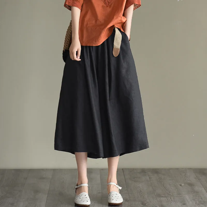 Retro Summer Linen Loose Wide Leg Casual Pants