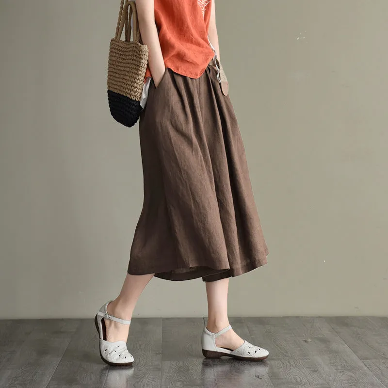 Retro Summer Linen Loose Wide Leg Casual Pants