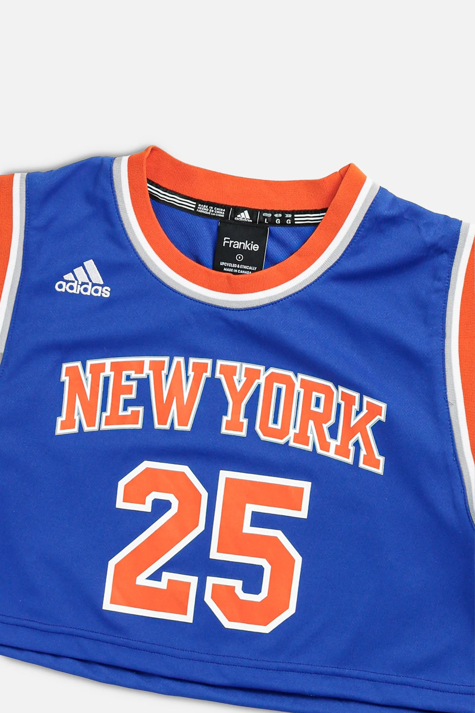 Rework NY Knicks NBA Crop Jersey - S