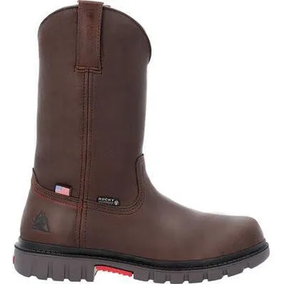 Rocky Men's Worksmart USA 11" WP Slip Resist Work Boot -Brown- RKK0453