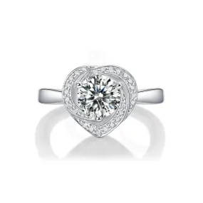 RSR-309 Moissanite Diamond Heart Ring 1.0 Carat | Pure 925 Italian Silver