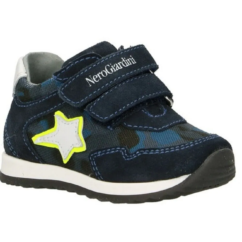 Scarpe da Bambino  NeroGiardini art. I124610M 207 sneakers strappi  blu scamosciato casual