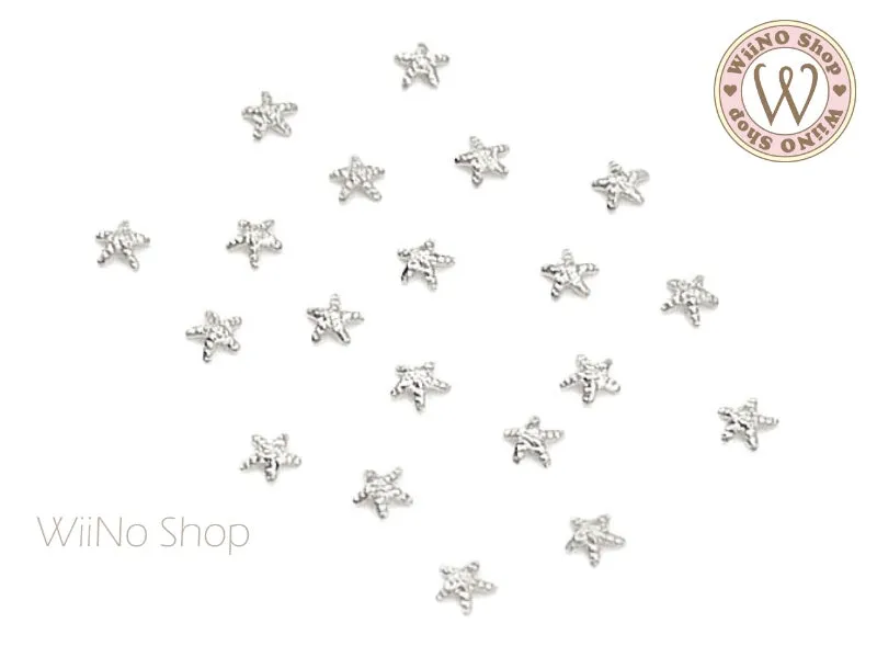 Silver Starfish Metal Studs - 10 pcs  (3/5/6mm)