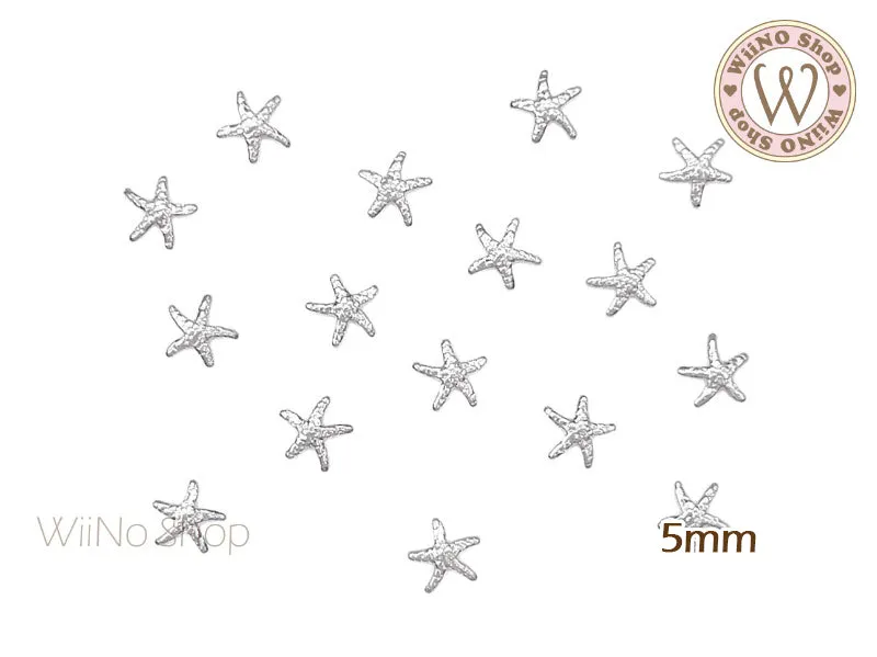 Silver Starfish Metal Studs - 10 pcs  (3/5/6mm)