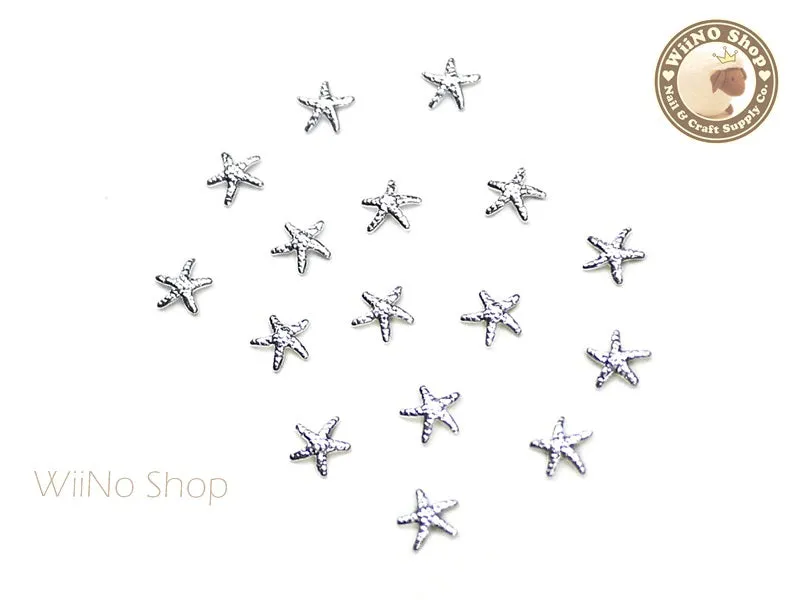 Silver Starfish Metal Studs - 10 pcs  (3/5/6mm)