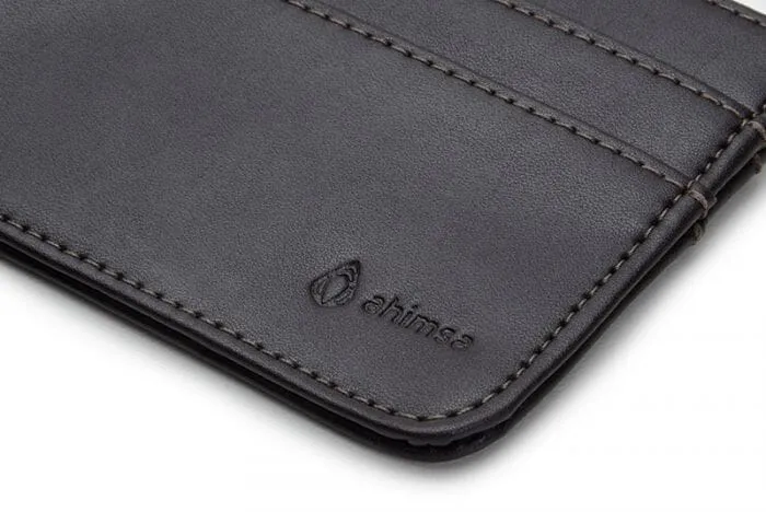 Slim wallet vegan-leather unisex wallet by Ahimsa - black, cognac or espresso