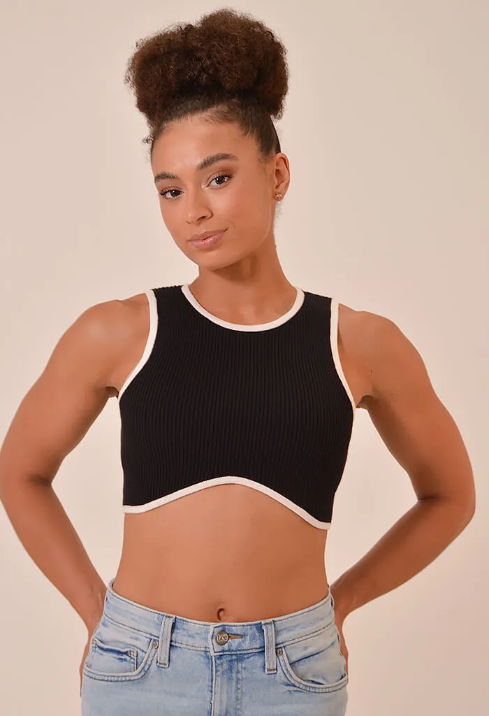 Sorbet Crop Top-Black/Cream