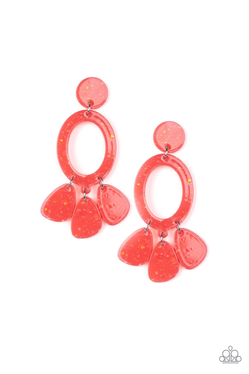 Sparkling Shores Orange Post Earrings